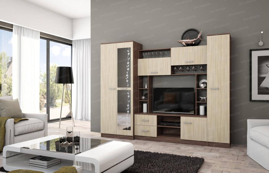 Гостиная Вегас-1 венге/белый глянец