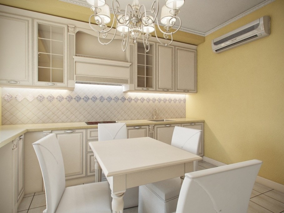 Кухня в кремовых тонах