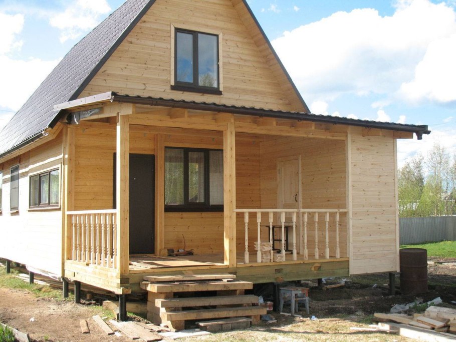 Веранда пристроенная к бане