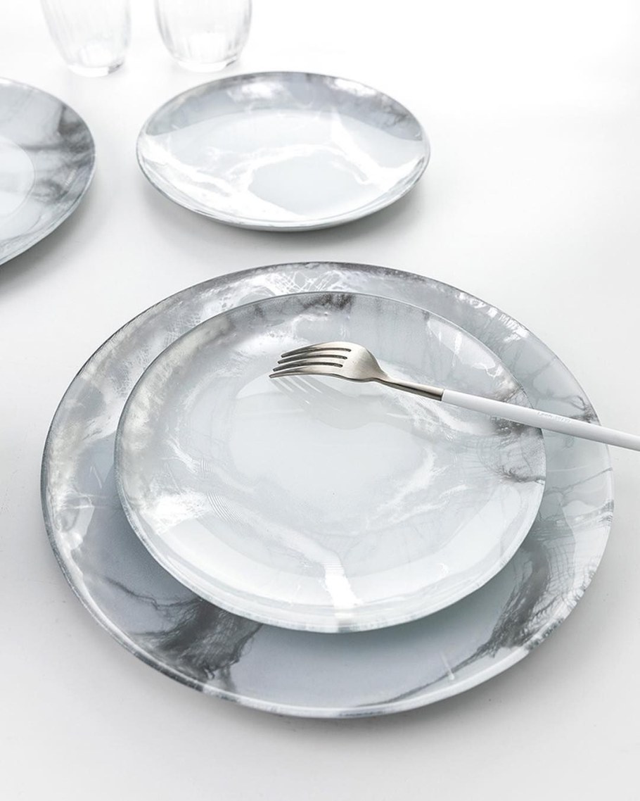 Сервиз синей каймой с золотой лавр Мста