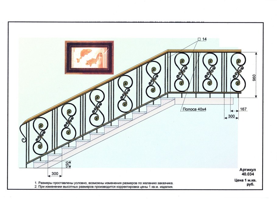 Перила сбоку лестницы чертеж ДДУ