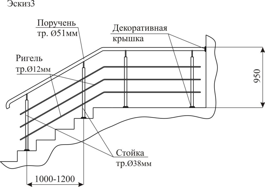 Чертежи лестничных ограждений из нержавеющей стали
