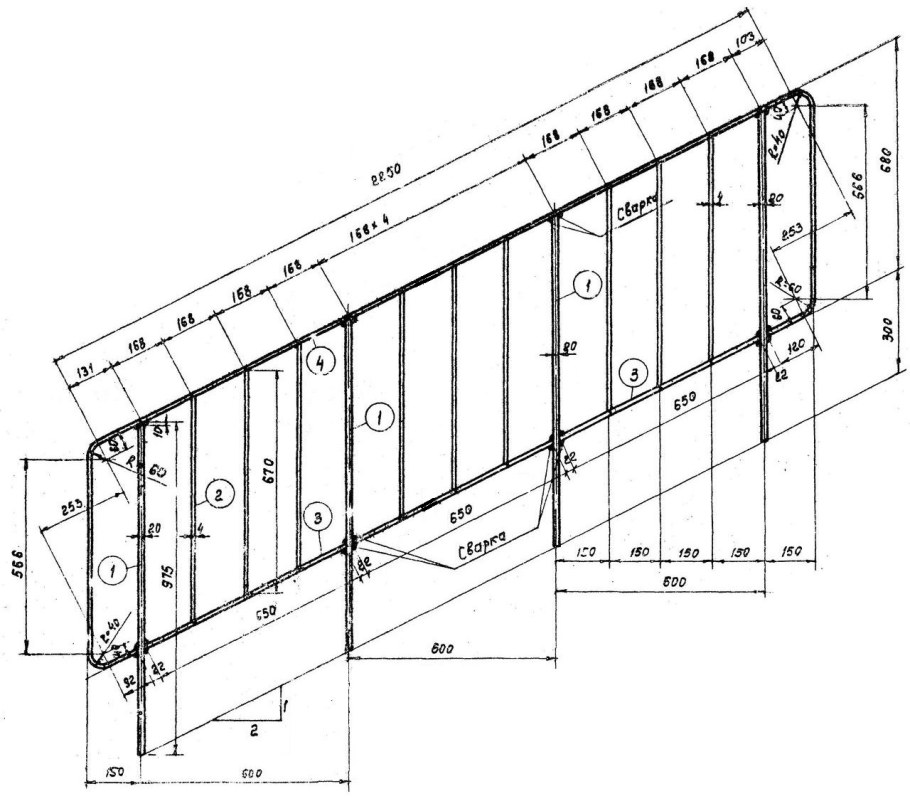 Ограждение лестниц крепление сбоку чертеж