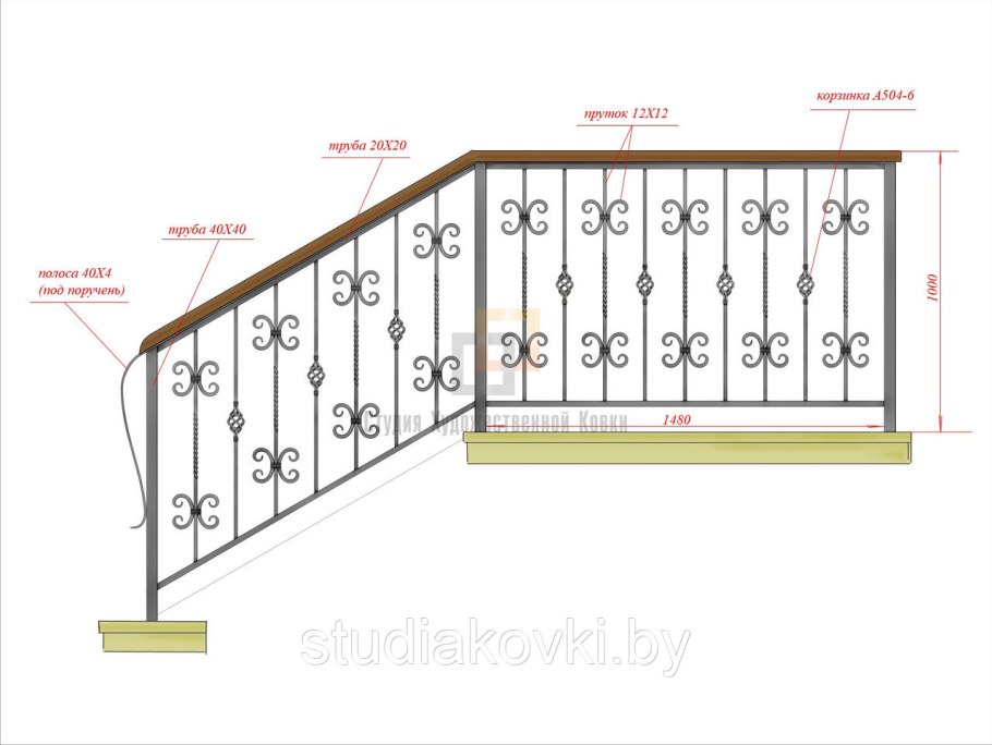 Ограждение 3000х2000 чертеж бетон