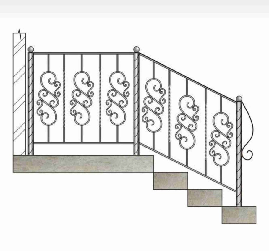 Металлическое ограждение лестниц чертеж толщина