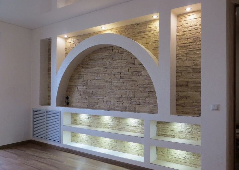 Ниша под телевизор из гипсокартона