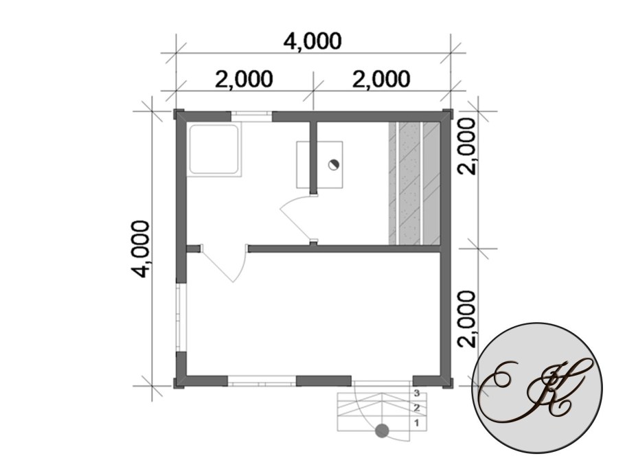 Проект каркасной бани 6х4