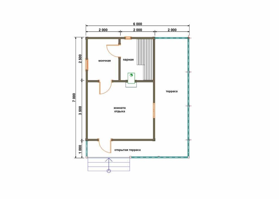 Чертежи каркасной бани 6х4