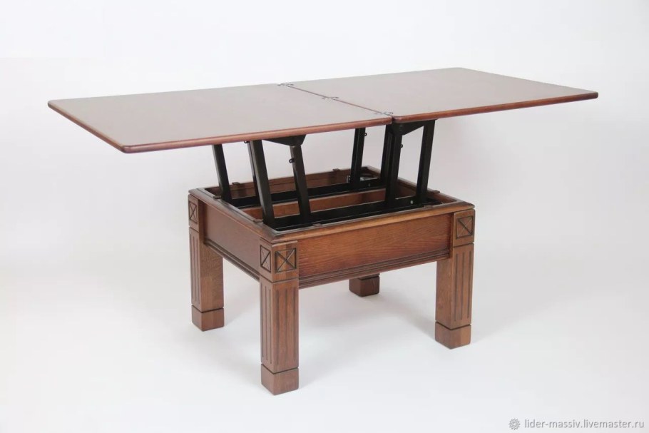 Стол-трансформер журнальный-обеденный из массива