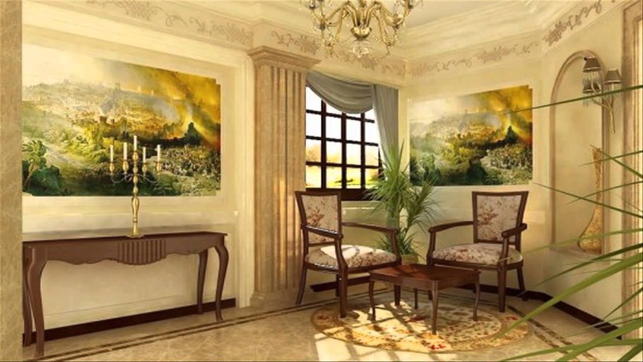 Настенная фреска в интерьере