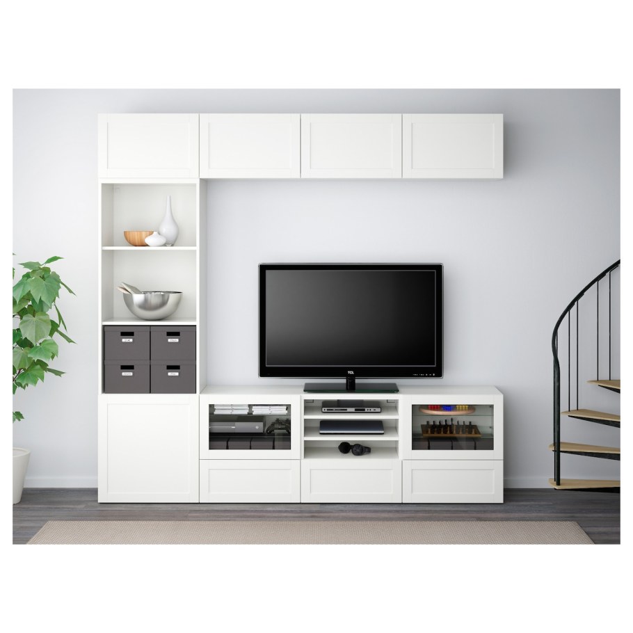 БЕСТО шкаф для ТВ, комбинация, Лаппвикен белый