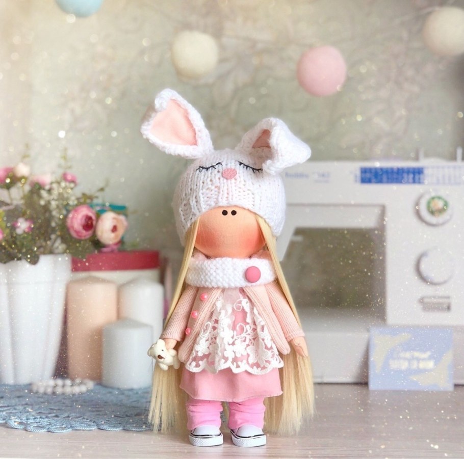 Интерьерная кукла кролик Натальи Костиковой