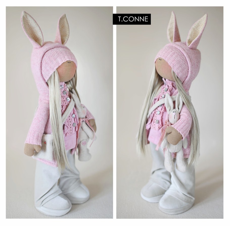 Текстильная игрушка заяц