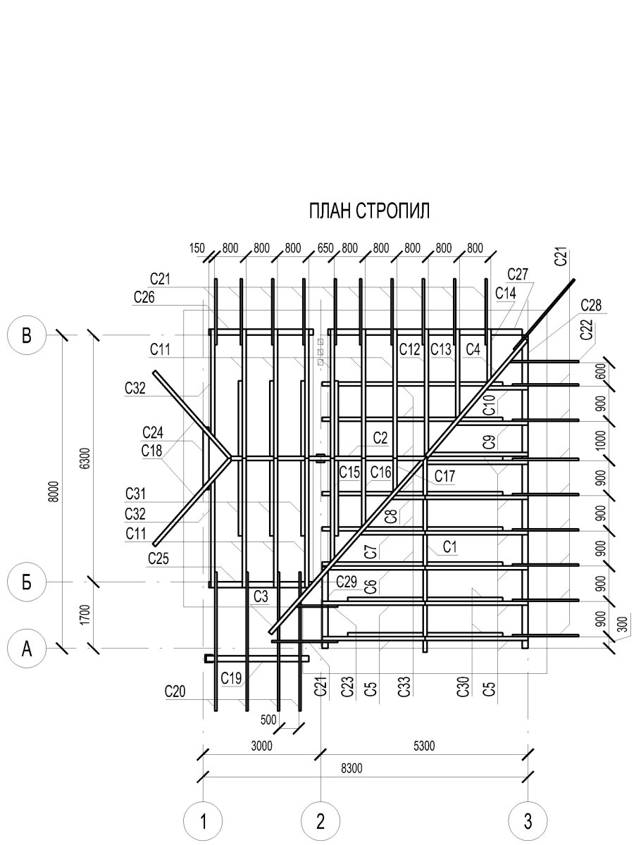 Стропильная система крыши чертежи