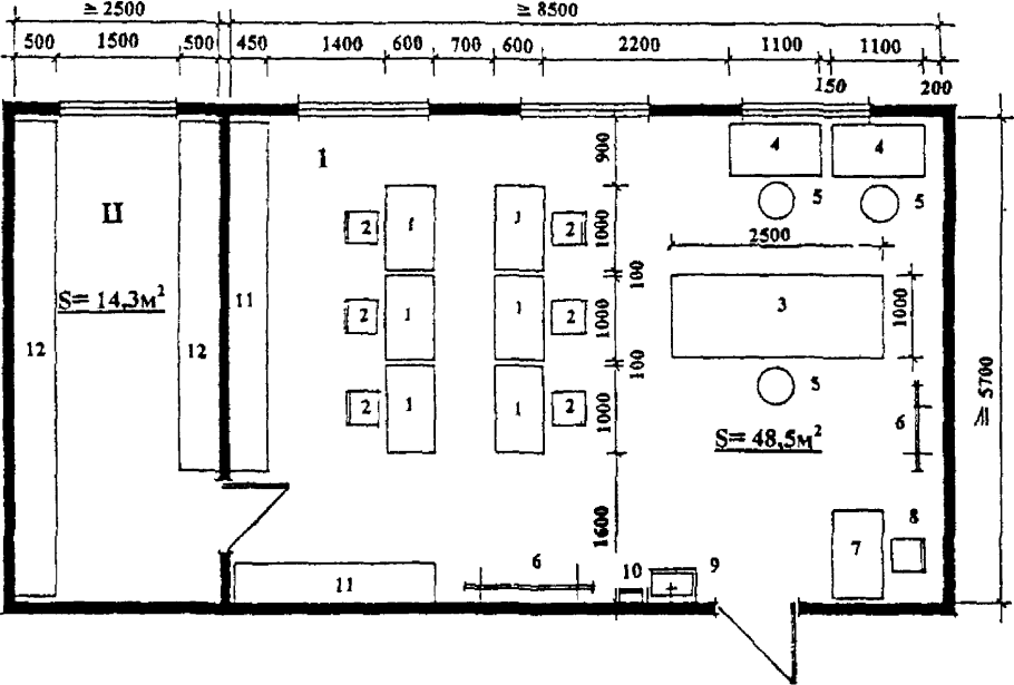 Швейный цех схема расстановки технологического оборудования
