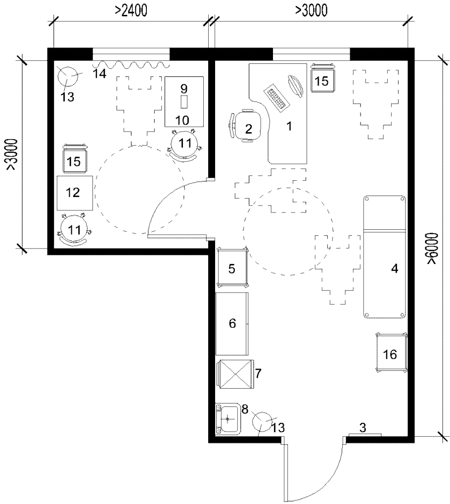 План стоматологического кабинета на 1 кресло чертеж