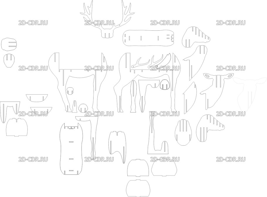 Олень из фанеры чертежи