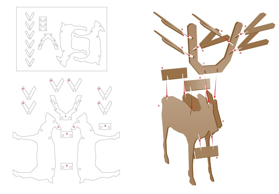 Голова оленя чертеж