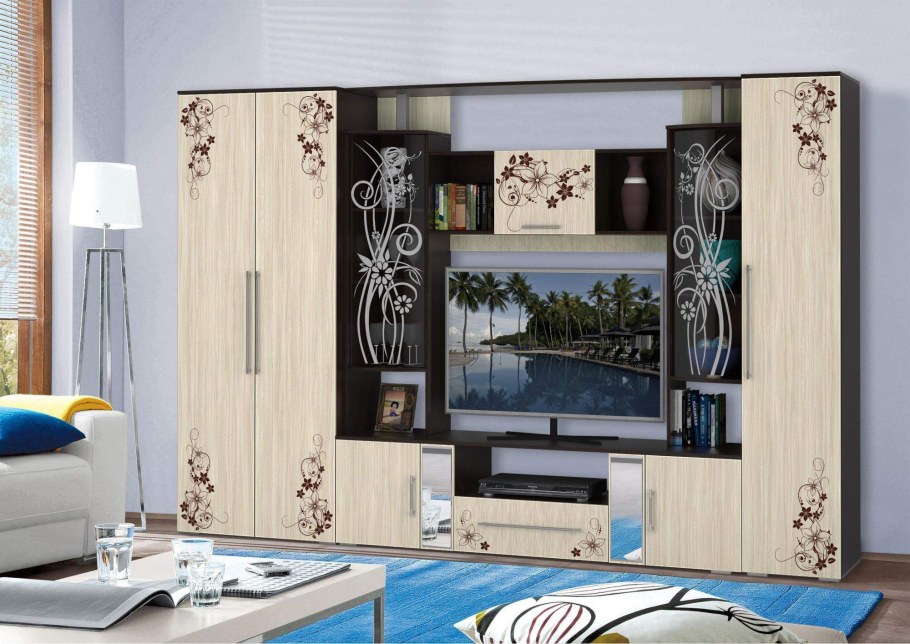 Гостиная "Домино" белый глянец