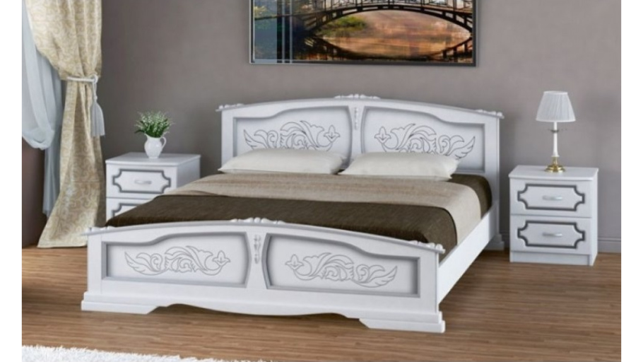 Кровать Карина-5 белый жемчуг Браво