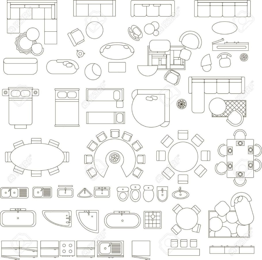 Значки мебели для планировки