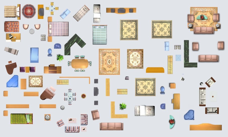 Мебель вид сверху