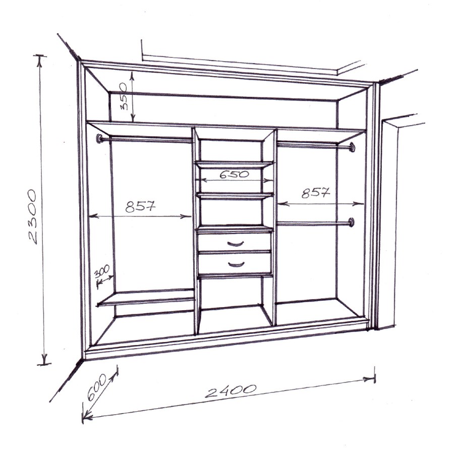 Наполнение шкафа Размеры