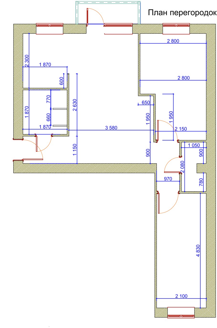 Перепланировка трехкомнатной хрущевки план