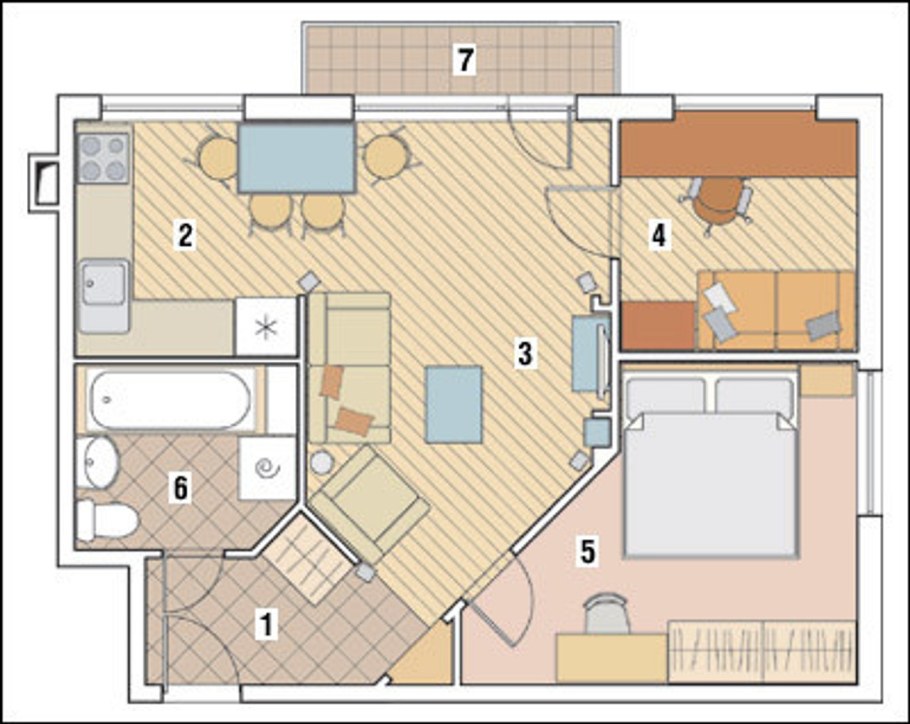 Перепланировка хрущевки трехкомнатной 42кв