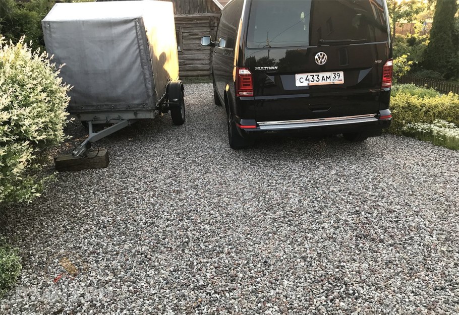 Площадка для авто из щебня