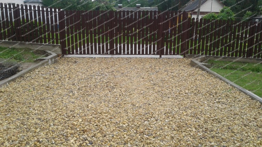 Парковка из щебня