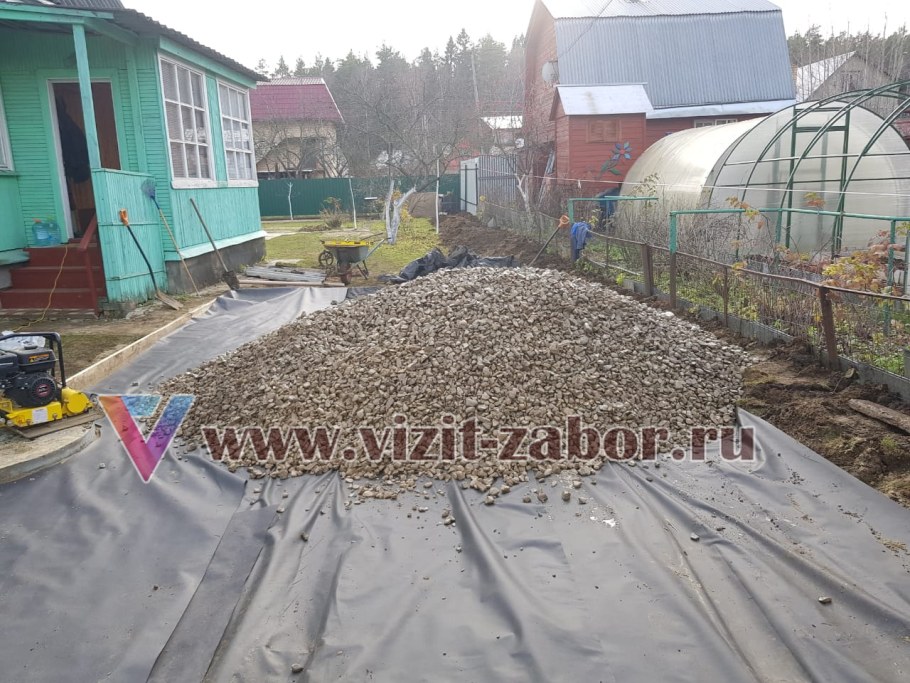 Парковочная площадка из щебня