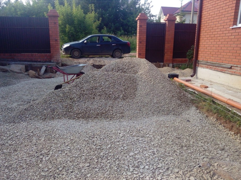 Дорожки из гравийного щебня фракция 20х40