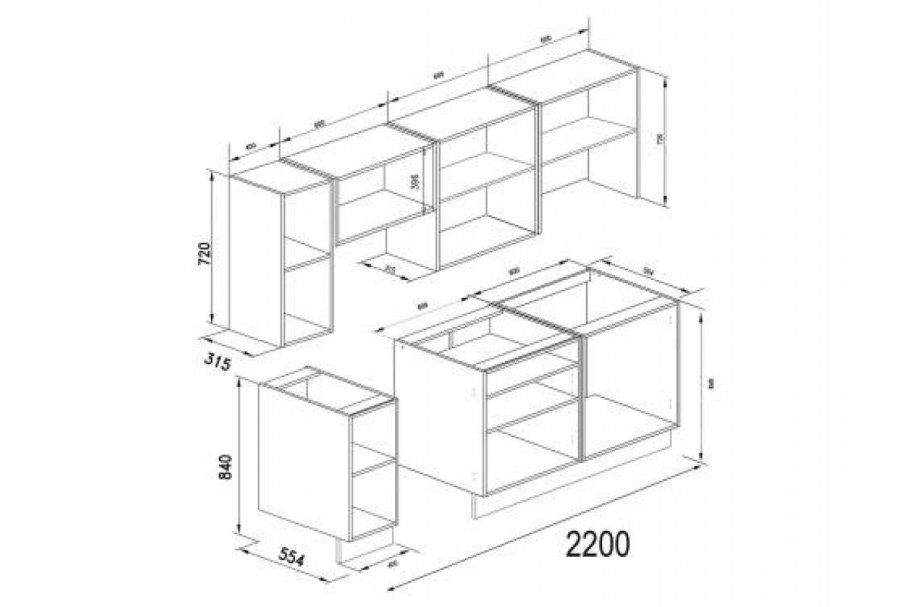 Бланка СТЛ.234.00 кухонный гарнитур белый/красный глянец