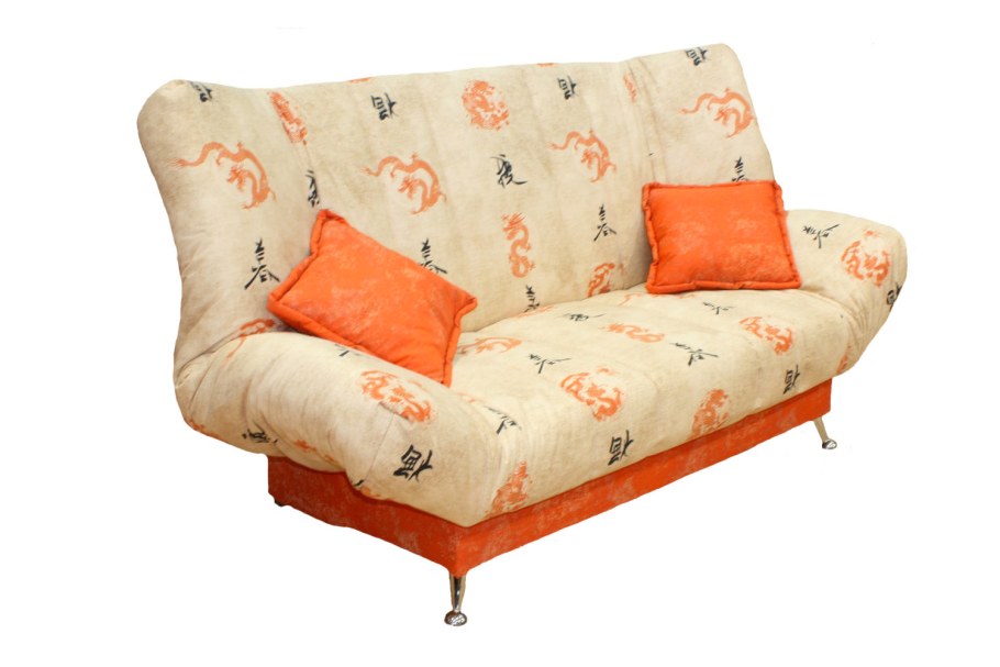 Диван с металлическими подлокотниками