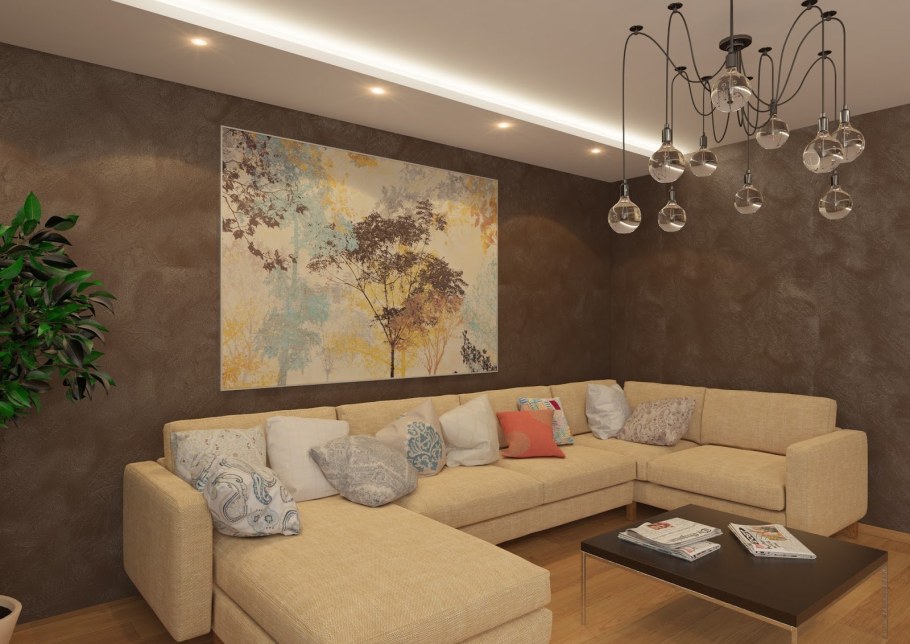 Барельеф над диваном в зале