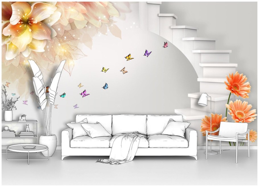 3д обои лестница