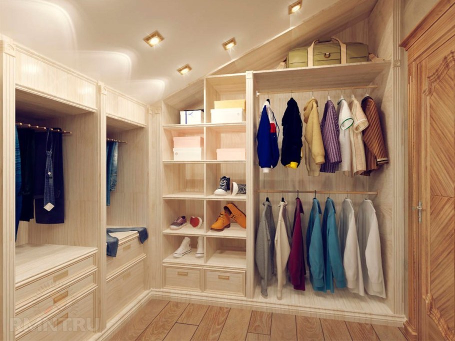 Гардеробная икеа на мансарде