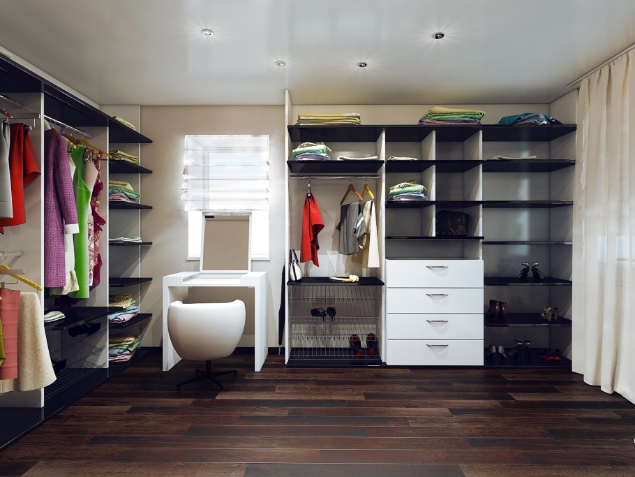 Гардеробная на мансарде