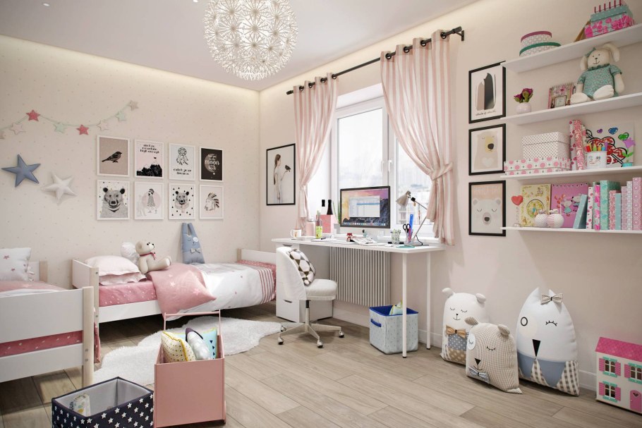 Сканди интерьер детская