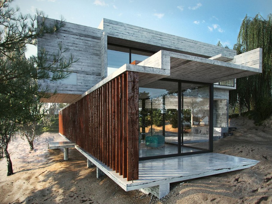 Домик из бетона