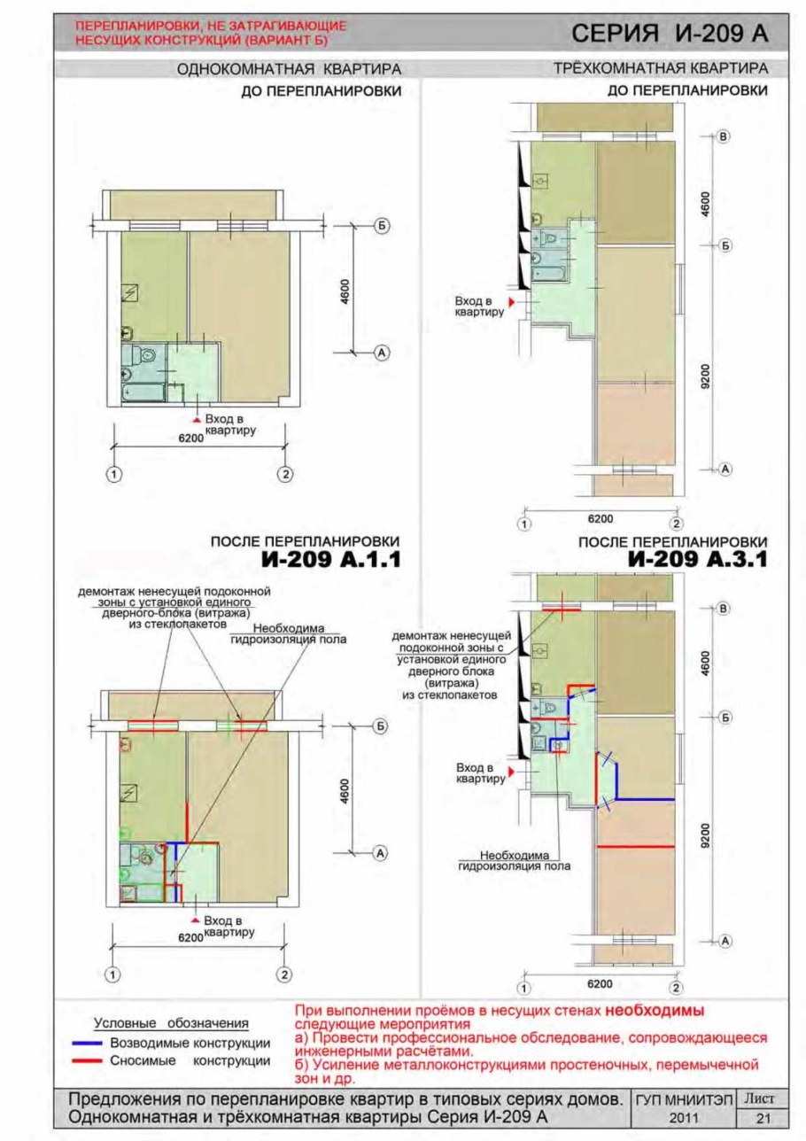 Планировки и-209а 3-комнатных квартир