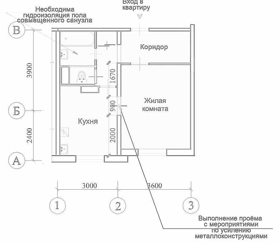 План БТИ производственного помещения