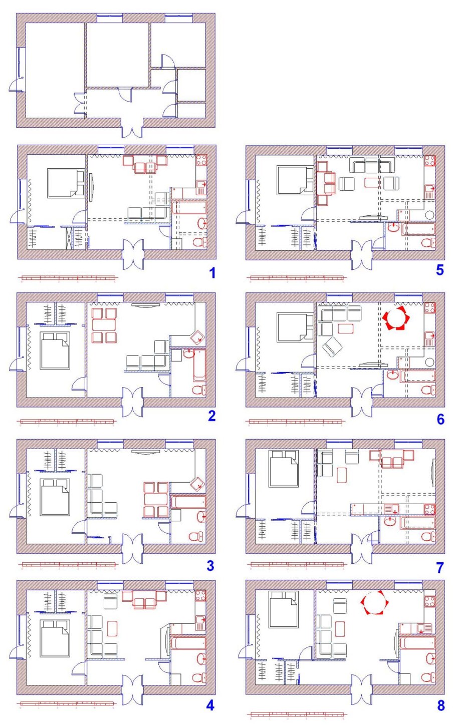 Перепланировка трехкомнатной хрущевки план