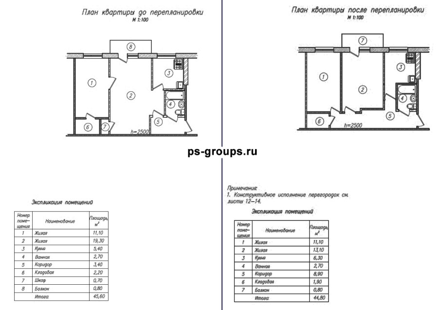 Планировка хрущёвки 2 комнаты смежные Размеры
