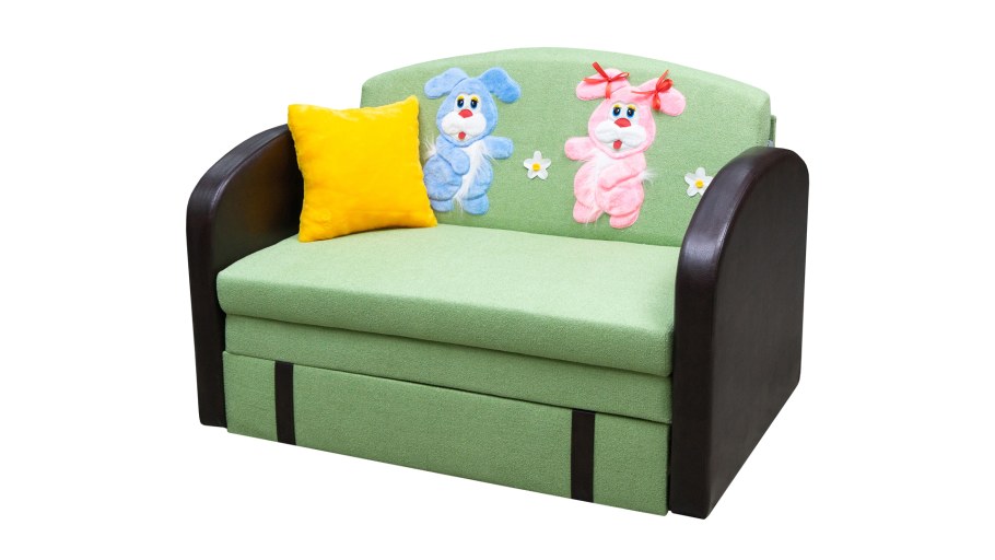 Диван Юлечка с деревянными подлокотниками