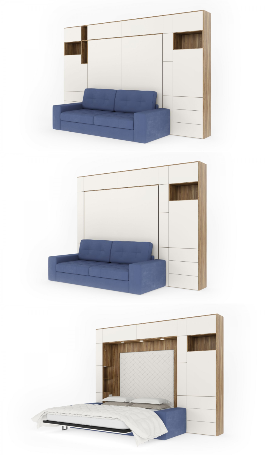 Шкаф-кровать диван трансформер TRANSMEB блюз