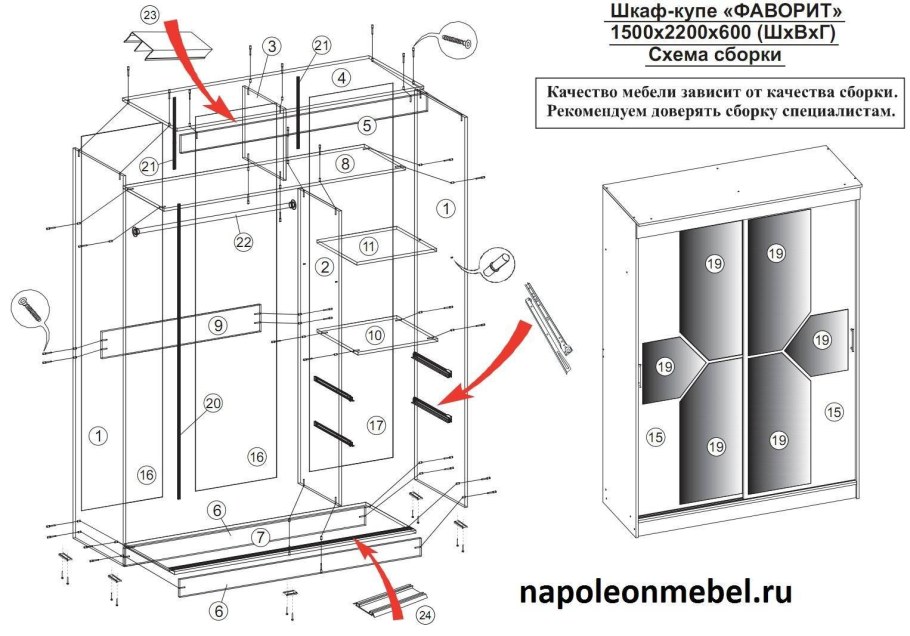 Система нова для шкафов купе схема