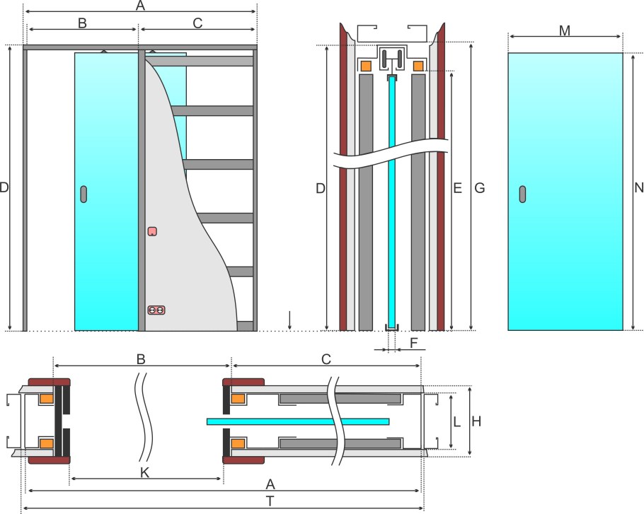 Раздвижные межкомнатные двери конструкция Размеры