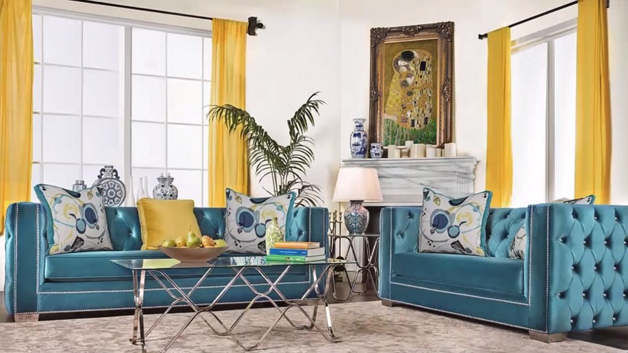Бирюзовая мягкая мебель